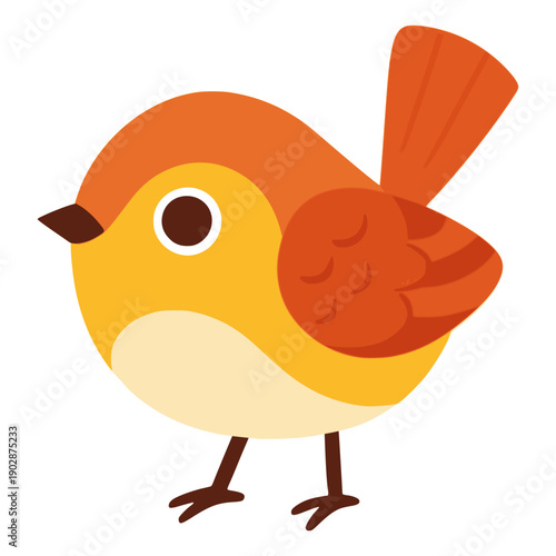 cute cartoon bird animal flat color vector illustration template design
