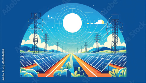 Solar Panels Renewable Energy Power Generation.