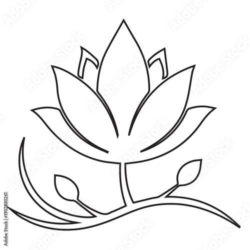 Minimalist Lotus Flower Vector