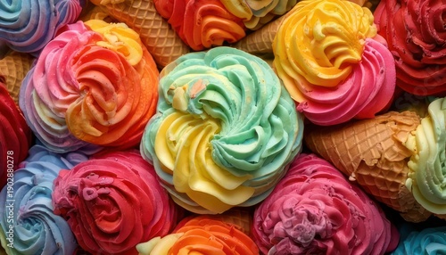 Colorful Meringue Kisses - A Sweet and Vibrant Confection Collection.