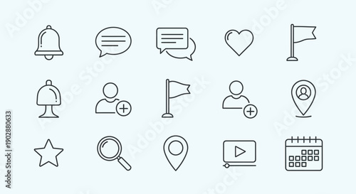 Vector illustration set of kitchen and cleaning equipment icons for web design business and home technology website buttons