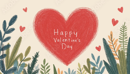 Valentine's Day greeting card with heart.