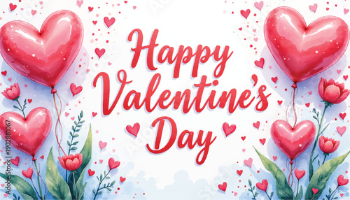 Happy Valentine's Day greeting card design.