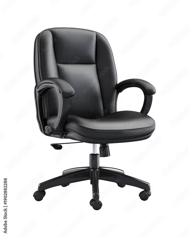 Fototapeta premium A professional black office chair designed for comfort and productivity in any workspace.