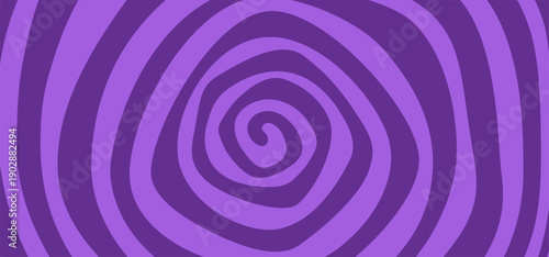 Purple Swirl Spiral Halloween Background. Vector Fun Spooky Pattern. Retro Psychedelic Hypnotic Circle Bg. Geometric Color Twirl Spiral.