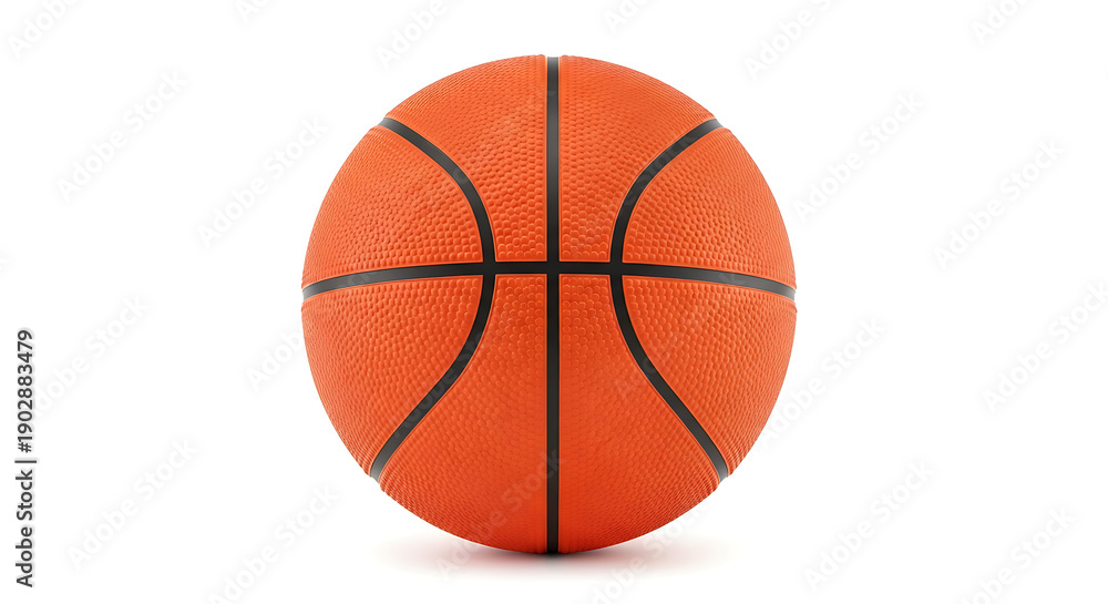 Fototapeta premium Orange basketball with black lines on white background