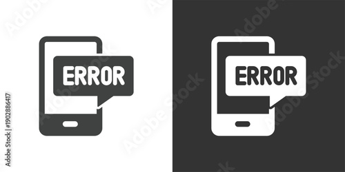 Mobile System Error icon. Solid glyph series icon