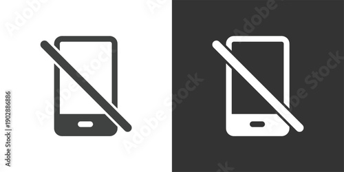 Mobile Prohibited or No Signal icon. Solid glyph series icon