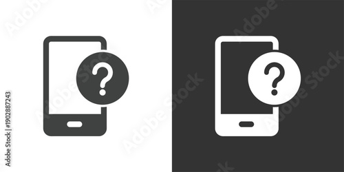 Mobile Help or Question icon. Solid glyph series icon