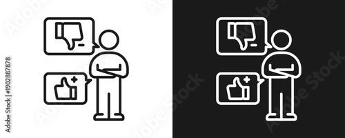 Consumer Preferences Icon Set Outline In White And Black Background