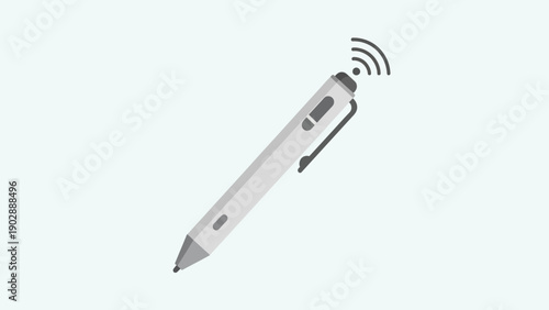 Minimalist digital stylus pen with wireless signal icon for modern technology devices and creative