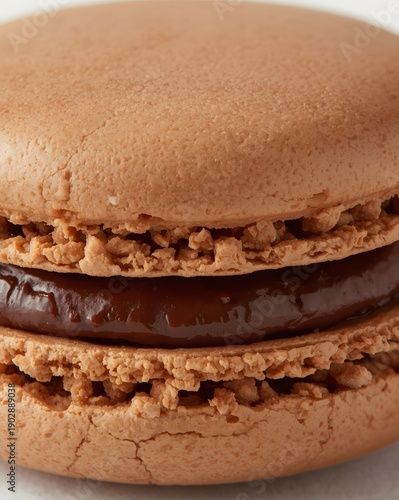 Wallpaper Mural Close up chocolate macaron with delicate cracked shell and creamy ganache filling soft bakery pastry texture macro food photography
 Torontodigital.ca