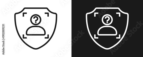 Pseudonymisation Icon Set Outline In White And Black Background
