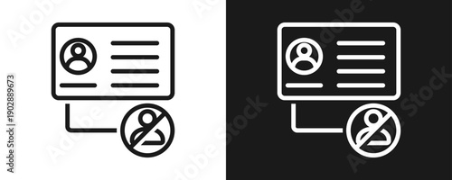 De Identification Icon Set Outline In White And Black Background