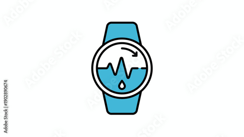 Smartwatch health and hydration tracker icon representing wellbeing data on a wearable device