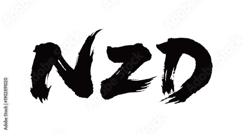 NZD handwritten calligraphy brush character

