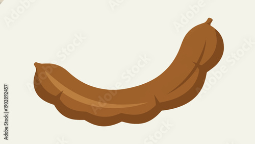 Stylized illustration of a brown tamarind fruit pod, an exotic ingredient known for its sweet and
