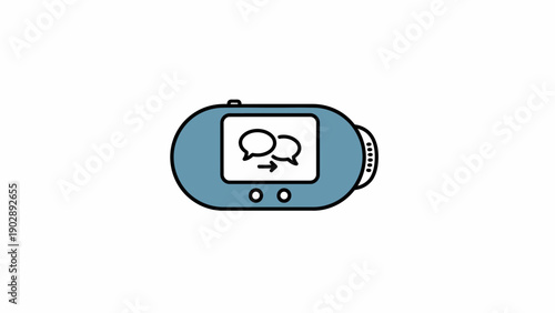 A sleek blue digital device icon illustrating effective communication and message transfer
