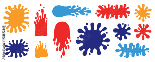 Colorful Round Ink Splatter Collection Set