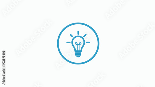 Illuminated light bulb icon representing brilliant ideas innovation and creative solutions