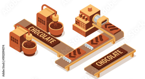 Chocolate Bars and Packaging Illustration.