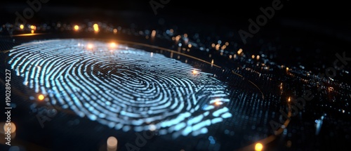 Digital fingerprint security technology concept