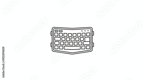 Line drawing of a computer keyboard an essential input device for modern digital work and