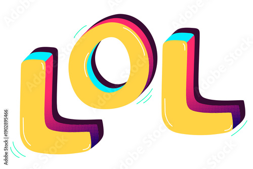 Tablou pe pânză LOL funky png interjection typography