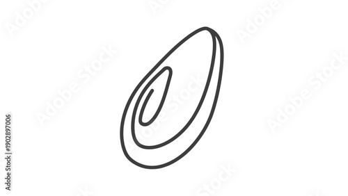 Simple black outline drawing of a classic office paperclip icon on a clean white background