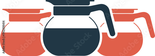Coffee Carafe Outline Icon Set  Hot Beverage Service Equipment for Cafés