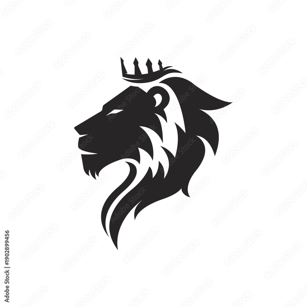 Fototapeta premium the lion king head logo vector icon illustration