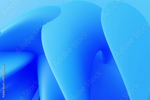 Slika na platnu An abstract three-dimensional background image composed of gently overlapping curved shapes with a gradient of blue