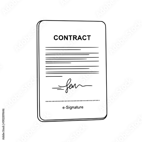 digital contract electronic signature vector