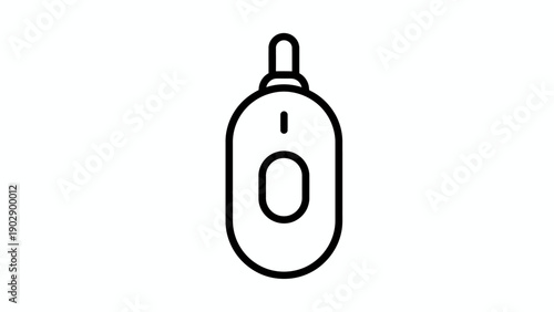 Blood Glucose Meter Icon for Diabetes Monitoring and Health Management Line Art Illustration Medical