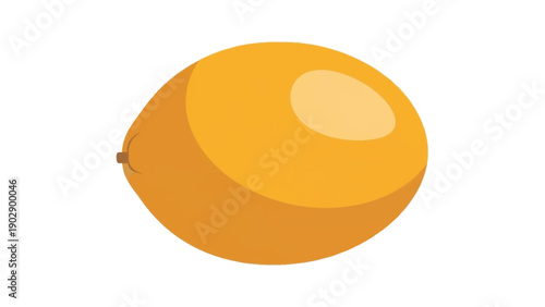 Vibrant orange tropical fruit illustration on a clean white background simple mango style cartoon