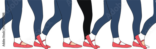 A minimalist illustration of a walking pattern showing a person's legs and feet in a continuous loop.