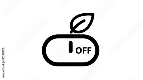 Eco friendly switch off button icon.