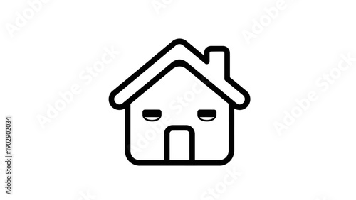 Simple line drawing of a house.