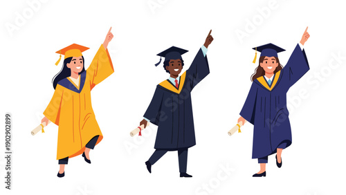 Jubilant Diverse Graduates Celebrating Achievement with Diplomas