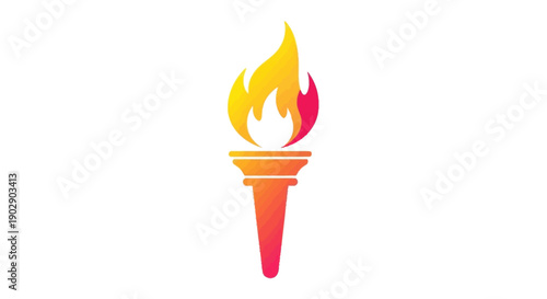Vibrant gradient torch flame icon symbolizing inspiration, victory, and light in modern design