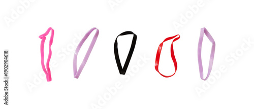 colorful elastic rubber bands isolated