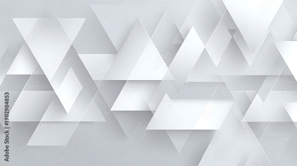Fototapeta premium Abstract White Geometric Triangles and Rhombuses graphic