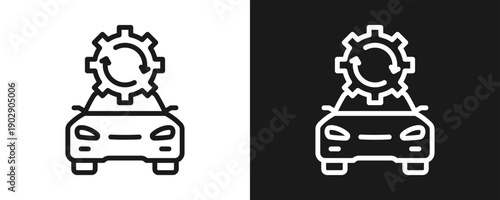 Maintenance Icon Set Outline In White And Black Background