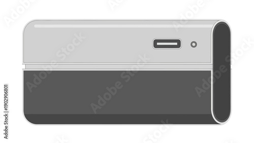 Sleek modern portable electronic device with type-c charging port and indicator light illustration