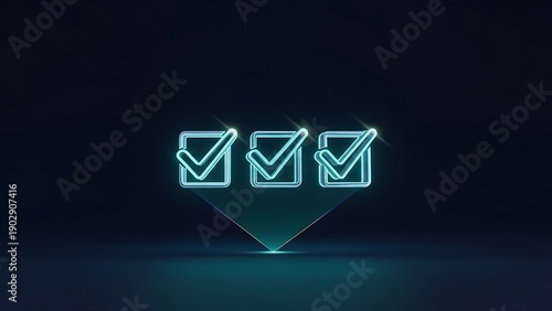 Three Check Marks in Boxes Icon