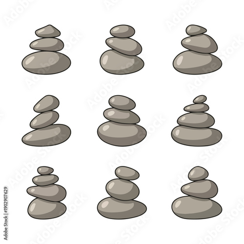 Canvas Print Balanced pile of stones