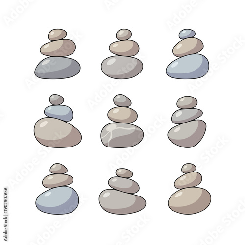 Canvas Print Balanced pile of stones
