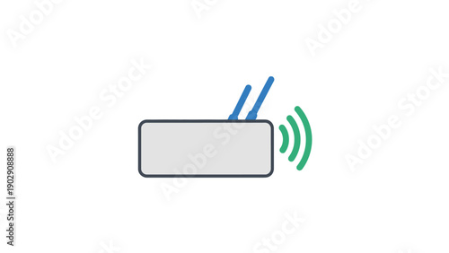 Modern digital wifi router signal broadcast icon for seamless internet connection