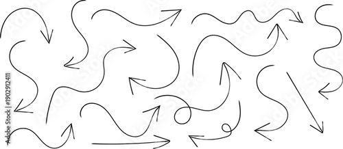 A chaotic arrangement of hand drawn black arrows pointing in various directions creates a dynamic and abstract visual pattern high quality professional detailed