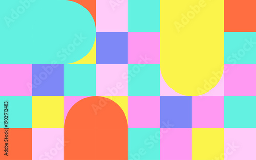 幾何学模様の可愛い背景素材　ポップ